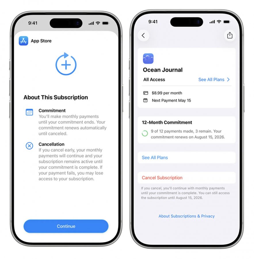 Apple добавила годовую подписку с ежемесячной оплатой
