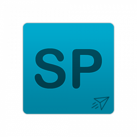 Логотип приложения Social Poster (PSD макет)