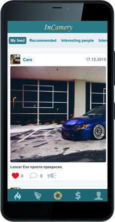 Приложение фото социальной сети с доходом InCamery для Windows Phone