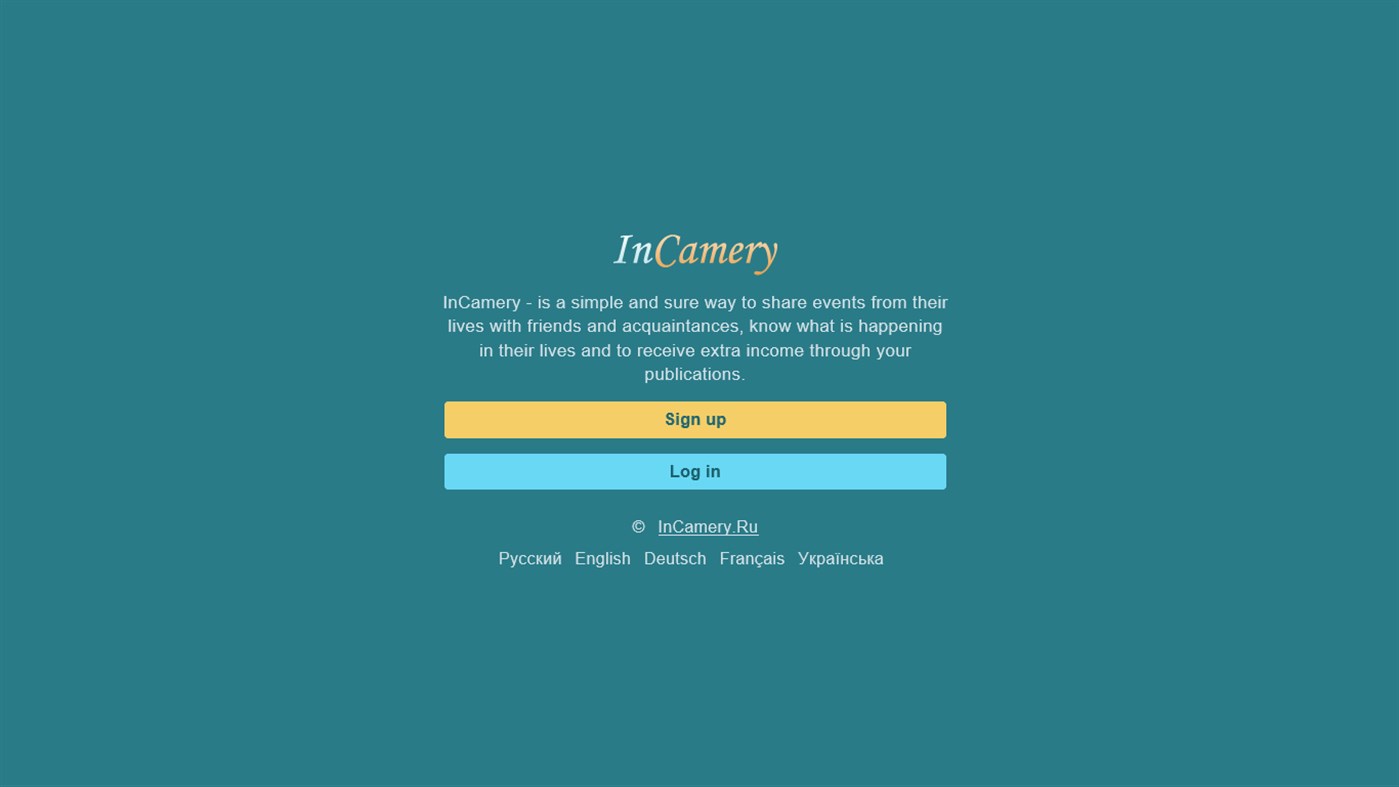 Приложение фото социальной сети с доходом InCamery для Windows